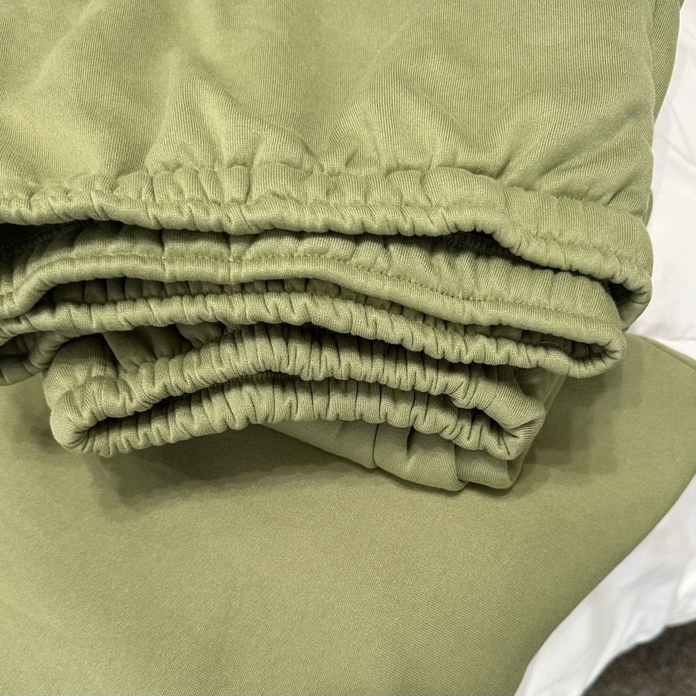 Olive Green elastic waistband sweat set